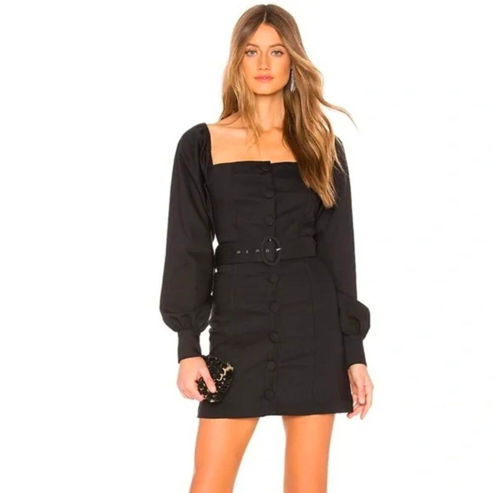 L’Academie Lena Mini Dress in Black SZ XS Revolve Dark Academia Witchy Short EUC